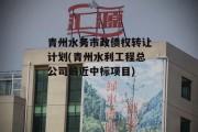 青州水务市政债权转让计划(青州水利工程总公司最近中标项目)