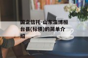 国企信托-山东淄博桓台县(标债)的简单介绍