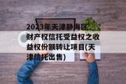 2023年天津静海区财产权信托受益权之收益权份额转让项目(天津信托出售)