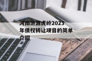河南济源虎岭2023年债权转让项目的简单介绍
