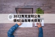 2022寿光金财公有债权(山东寿光债务)