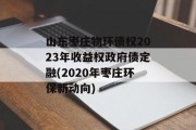 山东枣庄物环债权2023年收益权政府债定融(2020年枣庄环保新动向)