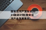 西安泾河产发投资2023融资计划(西安泾河产业发展集团)