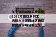 关于洛阳诚助实业发展2023年债权系列之洛阳市瀍河回族区杨湾村安置房项目的信息