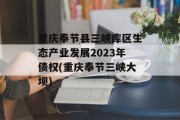 重庆奉节县三峡库区生态产业发展2023年债权(重庆奉节三峡大坝)