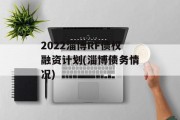 2022淄博RF债权融资计划(淄博债务情况)
