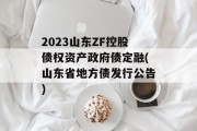 2023山东ZF控股债权资产政府债定融(山东省地方债发行公告)