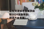 山东菏泽城市发展供应链2024金融项目(菏泽产业发展)