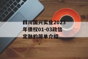 四川国兴实业2023年债权01-03政信定融的简单介绍