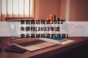 鱼台鑫达投资2022年债权(2023年适合小县城投资的项目)