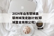 2024年山东郓城县郓州城发定融计划(郓城置业有限公司)