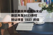 关于重庆市武隆仙女山新区开发2023债权转让项目（02）的信息