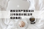 西安泾河产发投资2023年融资计划(泾河投资集团)