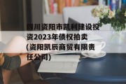 四川资阳市凯利建设投资2023年债权拍卖(资阳凯辰商贸有限责任公司)