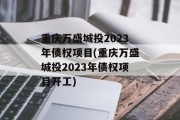 重庆万盛城投2023年债权项目(重庆万盛城投2023年债权项目开工)