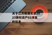 关于江苏睢展实业2023债权资产01项目的信息