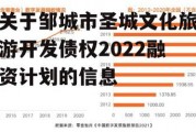 关于邹城市圣城文化旅游开发债权2022融资计划的信息