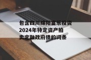 包含四川绵阳富乐投资2024年特定资产拍卖定融政府债的词条