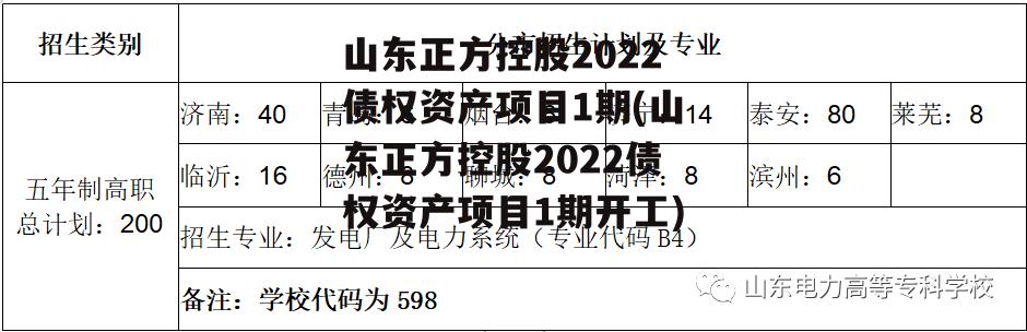 山东正方控股2022债权资产项目1期(山东正方控股2022债权资产项目1期开工)